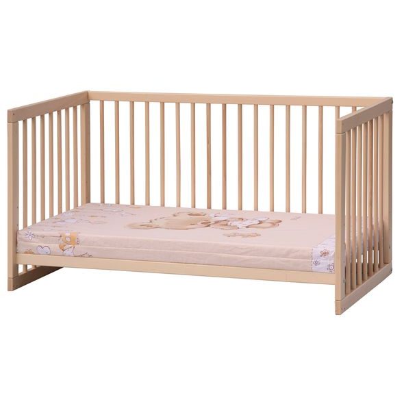 SCARLETT DĚTSKÁ POSTÝLKA SCARLETT KOMBI - PŘÍRODNÍ (BUK) - VYNDAVACÍ PŘÍČKY - 120 X 60 CM - DŘEVĚNÉ POSTÝLKY - SPINKÁNÍ