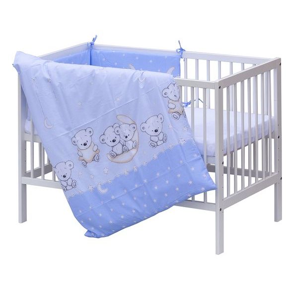 SCARLETT POSTÝLKA 120X60CM S KOMPLETNÍ VÝBAVOU TORO MODRÁ - DŘEVĚNÉ POSTÝLKY - SPINKÁNÍ