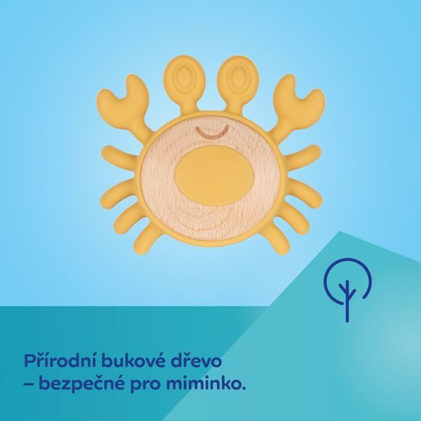 CANPOL BABIES DŘEVĚNO-SILIKONOVÉ KOUSÁTKO KRAB - KOUSÁTKA - PRO DĚTI
