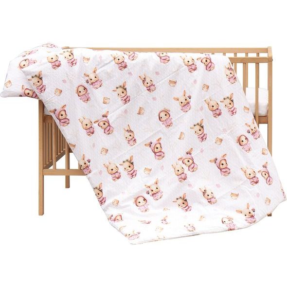 SCARLETT DĚTSKÁ POSTÝLKA S KOMPLETNÍ VÝBAVOU 120 X 60 CM KRÁLÍČEK RŮŽOVÁ - DŘEVĚNÉ POSTÝLKY - SPINKÁNÍ