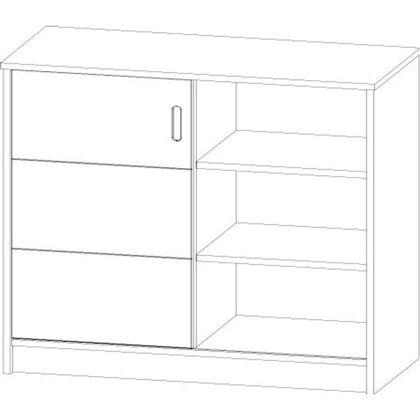 FAKTUM ALDA ICE GLOSSY KOMODA - PŘEBALOVACÍ KOMODY - PŘEBALOVÁNÍ