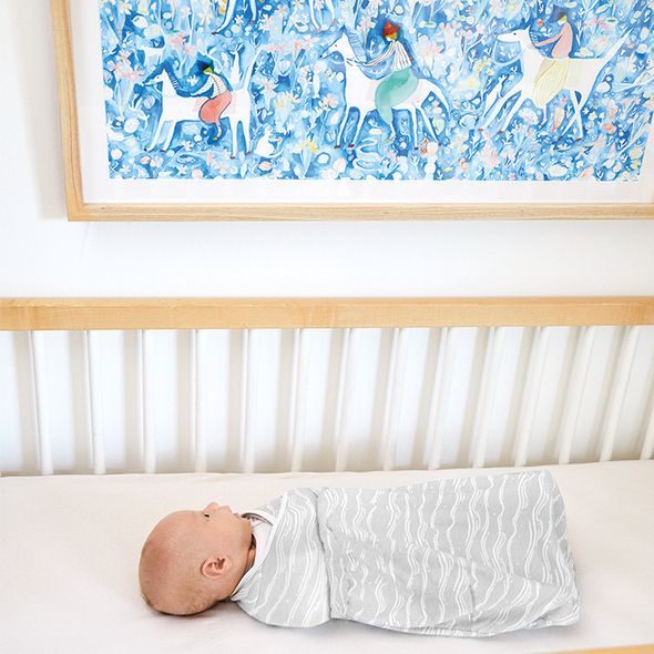 ERGOBABY ZAVINOVAČKA/SWADDLER TOG 0.5 - SILVER WAVES - SPACÍ PYTLE - SPINKÁNÍ