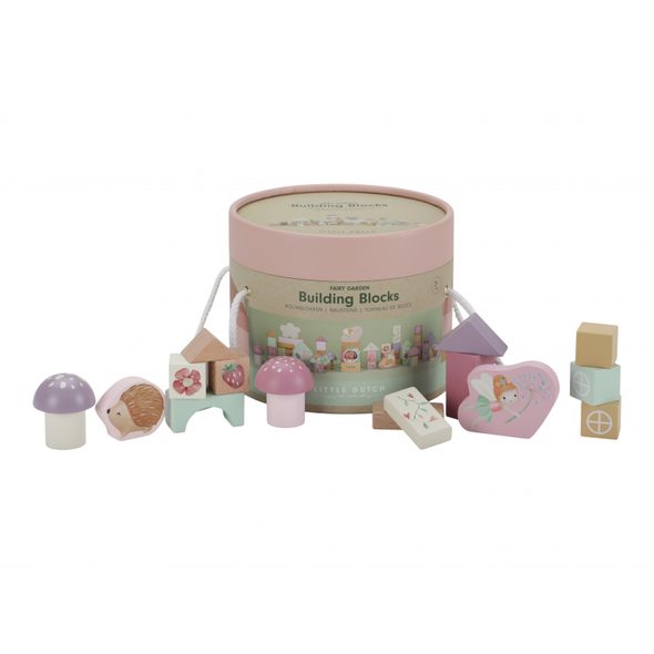 LITTLE DUTCH KOSTKY DŘEVĚNÉ 50 KS V TUBĚ FAIRY GARDEN - KOSTKY - PRO DĚTI