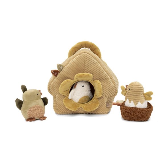 JOLLEIN PTAČÍ BUDKA S PTÁČKY TEXTILNÍ TINY PARK - PLYŠOVÁ ZVÍŘATA - PRO DĚTI