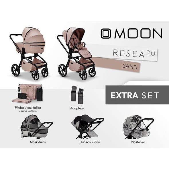 MOON RESEA 2.0 EXTRA SET - SAND - DVOJKOMBINACE - KOČÁRKY A PŘÍSLUŠENSTVÍ