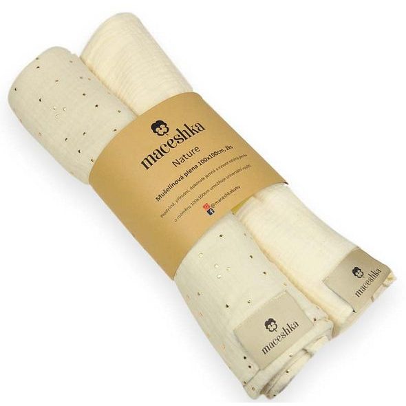 MACESHKA MUŠELÍNOVÁ PLENA NATURE 2KS - ZAVINOVACÍ PLENY / OSUŠKY VELKÉ - PŘEBALOVÁNÍ