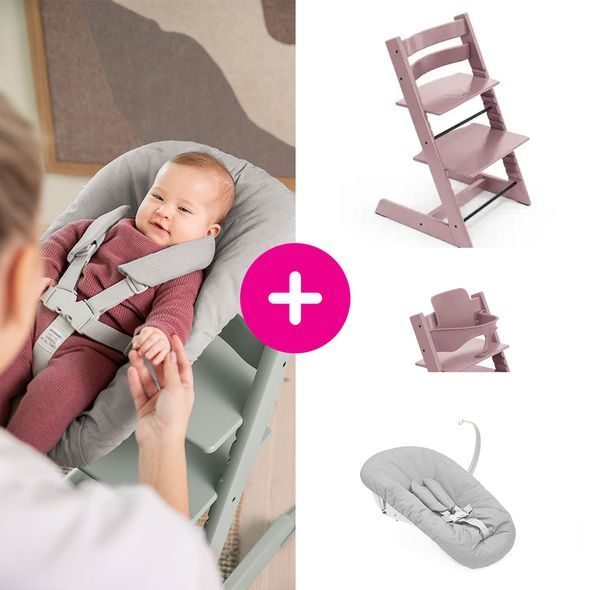 STOKKE® TRIPP TRAPP® + NOVOROZENECKÁ SADA + BABY SET ZVÝHODNĚNÁ SADA - JÍDELNÍ ŽIDLIČKY DŘEVĚNÉ - KRMENÍ