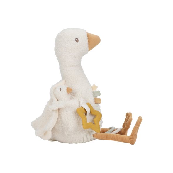 LITTLE DUTCH HUSA PLYŠOVÁ S AKTIVITAMI NEWBORN NATURALS - FARMA - PRO DĚTI