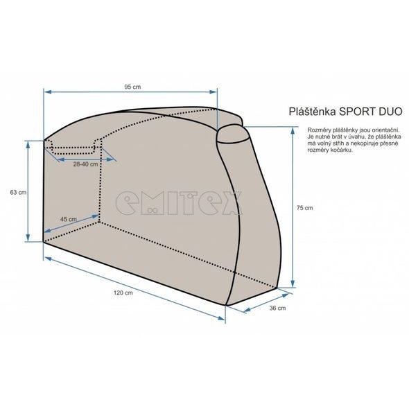 EMITEX PLÁŠTĚNKA NA KOČÁREK PRO DVOJČATA SPORT DUO - PLÁŠTĚNKY - KOČÁRKY A PŘÍSLUŠENSTVÍ