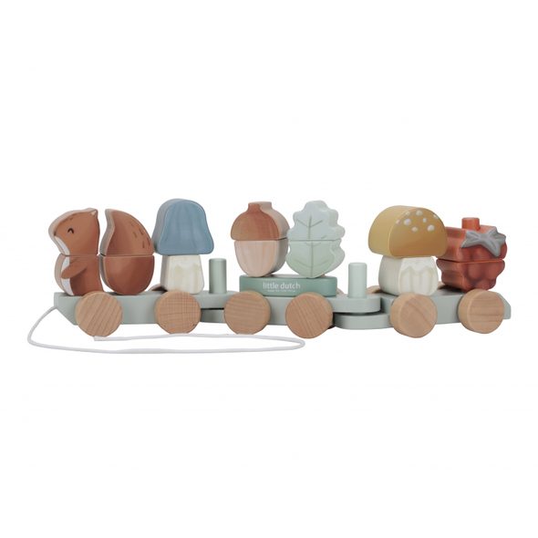 LITTLE DUTCH VLÁČEK DŘEVĚNÝ VEVERKA FOREST FRIENDS - VLÁČKY - PRO DĚTI