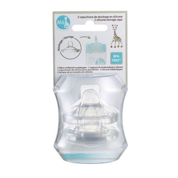 MII SOPHIE LA GIRAFE SET 2 KS VÍČEK NA LAHVE - SAVIČKY A PÍTKA - KRMENÍ