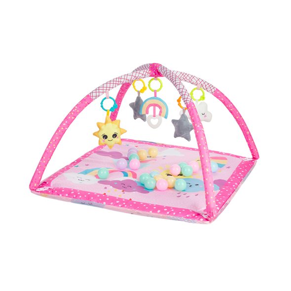 KIKKABOO HRACÍ DEKA S HRAZDOU A MÍČKY PINK SKY - HRACÍ DEKY - PRO DĚTI