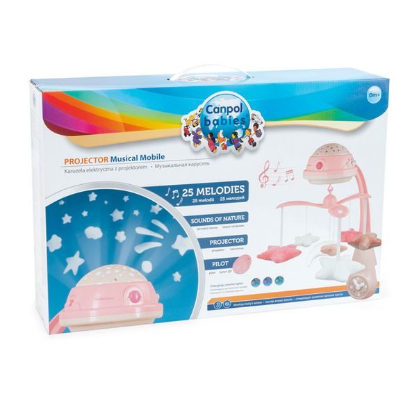 CANPOL BABIES KOLOTOČ PLYŠOVÝ S PROJEKTOREM HVĚZDIČKY - KOLOTOČE NA POSTÝLKU - PRO DĚTI