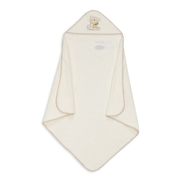 INTERBABY OSUŠKA FROTÉ MEDVÍDEK LOVE + HŘEBEN KRÉMOVÁ - OSUŠKY A DĚTSKÉ ŽUPANY - KOUPÁNÍ A ZDRAVÍ