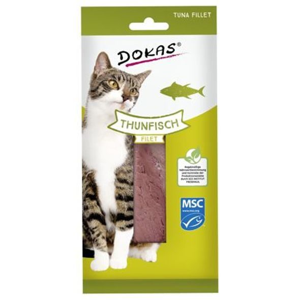 DOKAS DOKAS - FILET Z TUŇÁKA 22 G - SUŠENÉ MASO PRO KOČKY - CHOVATELSKÉ POTŘEBY MALVÍKZOO