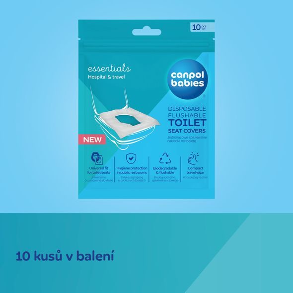 CANPOL BABIES HYGIENICKÉ JEDNORÁZOVÉ WC PODLOŽKY 10KS - JEDNORÁZOVÉ PODLOŽKY - PŘEBALOVÁNÍ