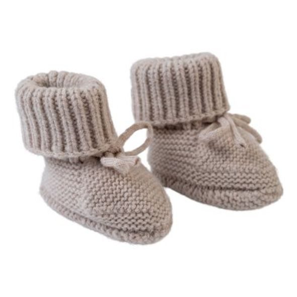 LODGER SLIPPER FOLKLORE MERINO WOOL BEIGE 0 - 6 MĚSÍCŮ - KOJENECKÉ CAPÁČKY - PRO DĚTI