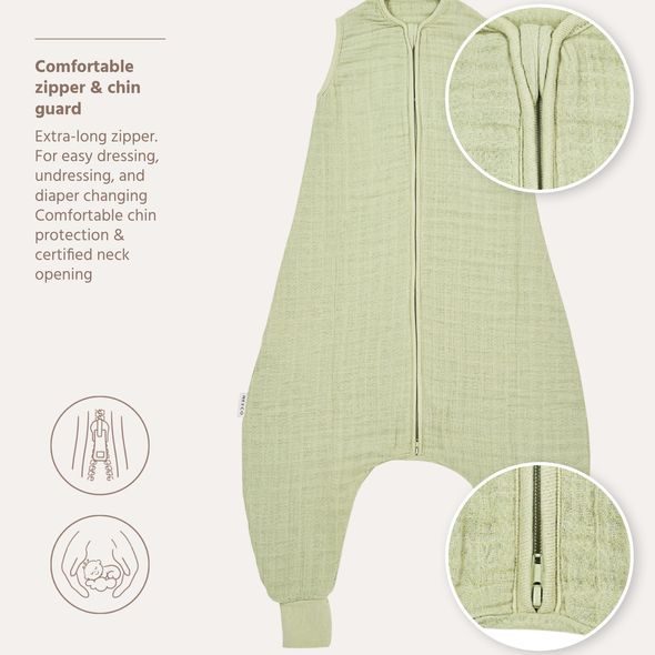 MEYCO LETNÍ MUŠELÍNOVÝ JUMPER VEL.92 - SOFT OLIVE - SPACÍ PYTLE - SPINKÁNÍ