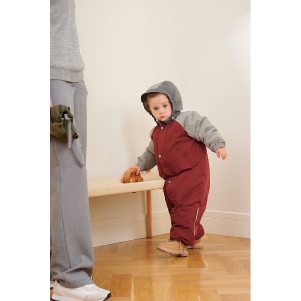 LEOKID ZIMNÍ KOMBINÉZA COLOR BLOCK REDWOOD VEL. 18 - 24 MĚSÍCŮ (VEL. 86) - ZIMNÍ KOMBINÉZY - PRO DĚTI