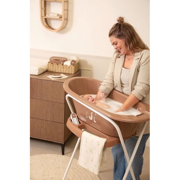 BEBE-JOU KOVOVÝ STOJAN CLICK NA VANIČKU BÉBÉ-JOU 103 CM MOCHA MOUSSE/DEAR GOOSE - STOJÁNKY NA VANIČKY - KOUPÁNÍ A ZDRAVÍ