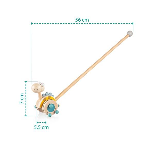 ZOPA DŘEVĚNÝ JEZDÍK DINOSAURUS - TAHACÍ A TLAČÍCÍ - PRO DĚTI
