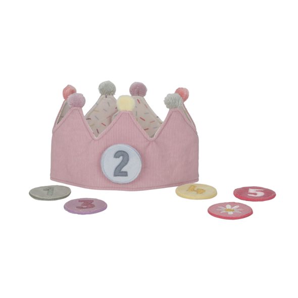 LITTLE DUTCH NAROZENINOVÁ KORUNKA S ČÍSLY PINK - HRAČKY PRO DĚTI - PRO DĚTI