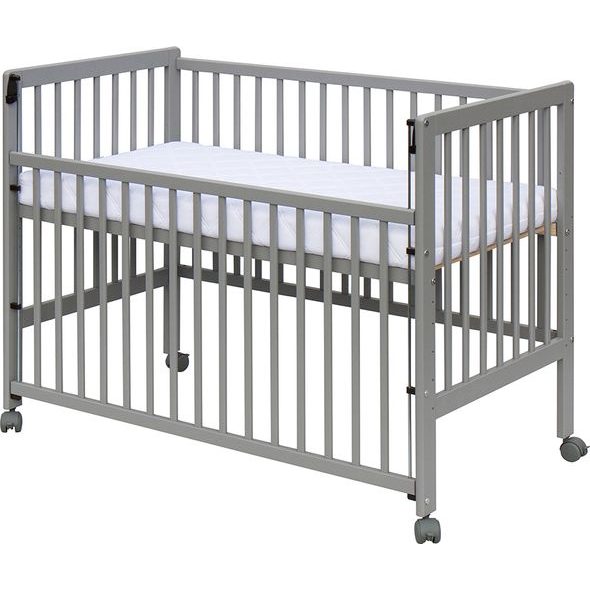 SCARLETT DĚTSKÁ POSTÝLKA - SCARLETT DOMINIK (BOROVICE), STAHOVACÍ BOČNICE - 120 X 60 CM - ŠEDÁ - DŘEVĚNÉ POSTÝLKY - SPINKÁNÍ