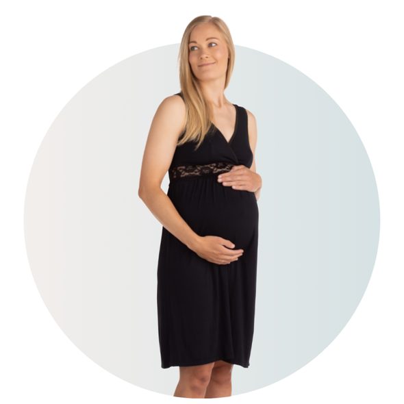 CARRIWELL TĚHOTENSKÁ A KOJICÍ NOČNÍ KOŠILKA ČERNÁ - OBLEČENÍ UMOŽŇUJÍCÍ KOJENÍ - PRO MAMINKY
