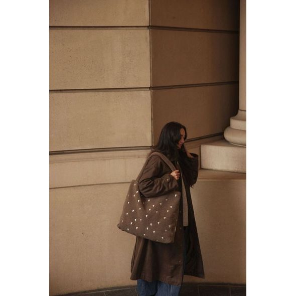 STUDIO NOOS TEDDY HEARTS MOM BAG BROWN HEARTS - PŘEBALOVACÍ TAŠKY - KOČÁRKY A PŘÍSLUŠENSTVÍ