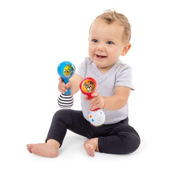 BABY EINSTEIN HRAČKA CHRASTÍTKO SHAKE & GROOVE™ 2KS, 0M+ - MOTORICKÉ A HUDEBNÍ - PRO DĚTI