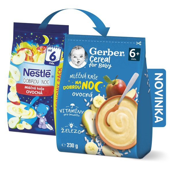 GERBER CEREAL MLÉČNÁ KAŠE NA DOBROU NOC OVOCNÁ 230G - KAŠE - KRMENÍ