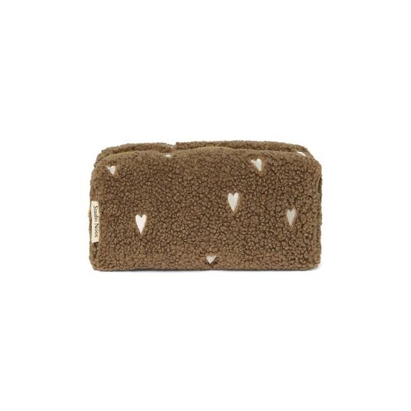 STUDIO NOOS TEDDY HEARTS POUCH KABELKA BROWN HEARTS - KOSMETICKÉ TAŠKY - PŘEBALOVÁNÍ