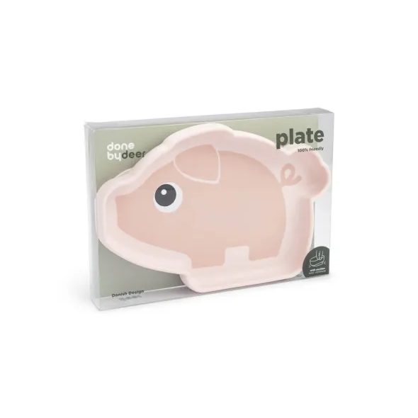 DONE BY DEER SILIKONOVÝ TALÍŘ STICK AND STAY PIGEE - MISKY, TALÍŘKY A PODLOŽKY - KRMENÍ