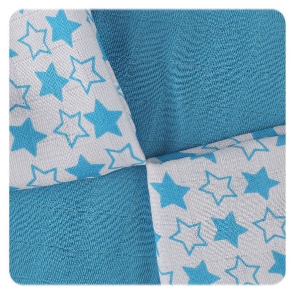 KIKKO BAMBUSOVÉ UBROUSKY XKKO BMB 30X30 LITTLE STARS CYAN MIX 9KS - BRYNDÁKY - KRMENÍ