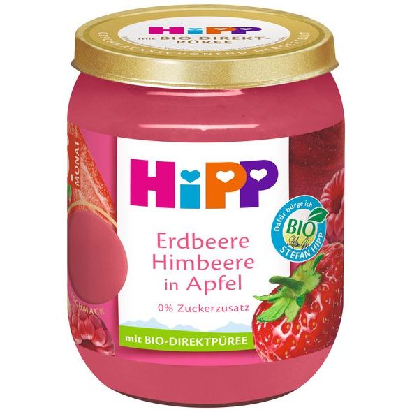 HIPP BIO SUPEROVOCE JABLKO, JAHODY A MALINY 160 G - OVOCE/DEZERTY - KRMENÍ