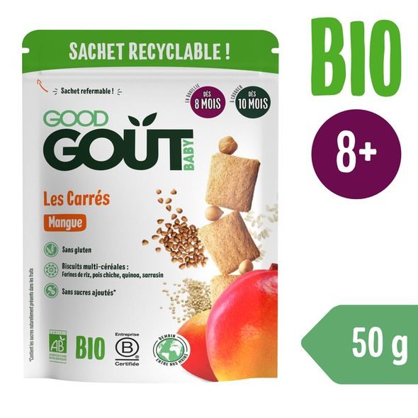 GOOD GOUT BIO MANGOVÉ POLŠTÁŘKY 50 G - TYČINKY/SUŠENKY - KRMENÍ