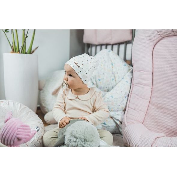 ENIE BABY DĚTSKÁ ČEPICE 12-16M DOTS CREME - ČEPIČKY A KLOBOUČKY - PRO DĚTI