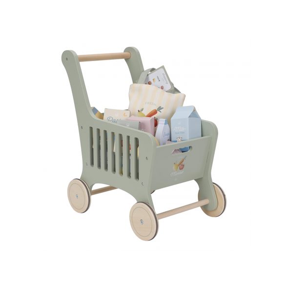 LITTLE DUTCH NÁKUPNÍ VOZÍK S DOPLŇKY DŘEVĚNÝ - LITTLE DUTCH - PRO DĚTI
