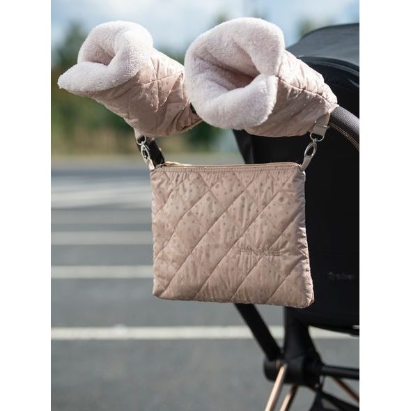 RUKAVICE NA KOČÁREK SOFT PINK DOTS - RUKÁVNÍKY NA KOČÁREK - KOČÁRKY A PŘÍSLUŠENSTVÍ