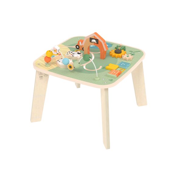 TINY LOVE STOLEK S AKTIVITAMI DŘEVĚNÝ FARMERS FUNDAY - DŘEVĚNÉ HRAČKY - PRO DĚTI