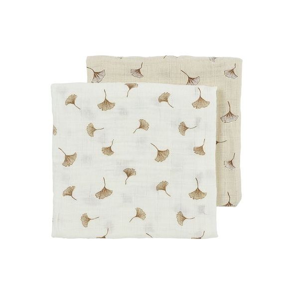 MEYCO MUŠELÍNOVÉ PLENY GINKO 70X70 CM 2-BALENÍ - OFF WHITE/SOFT SAND - LÁTKOVÉ PLENY ALL IN ONE - PŘEBALOVÁNÍ