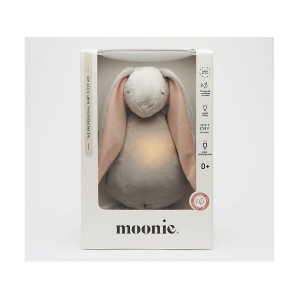 MOONIE USÍNÁČEK ZAJÍČEK 2.0 CLOUD - USÍNÁČCI ŠUMÍCÍ / S TLUKOTEM - PRO DĚTI