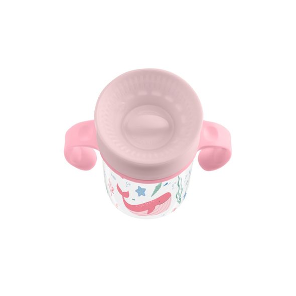 KIKKABOO HRNEK TRÉNOVACÍ 360° 300ML 12M+ DEEP SEA PINK - DĚTSKÉ HRNEČKY - KRMENÍ