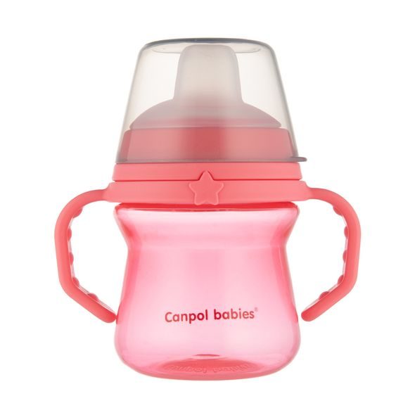 CANPOL BABIES HRNEČEK SE SILIKONOVÝM PÍTKEM FIRSTCUP 150ML RŮŽOVÝ - DĚTSKÉ HRNEČKY - KRMENÍ