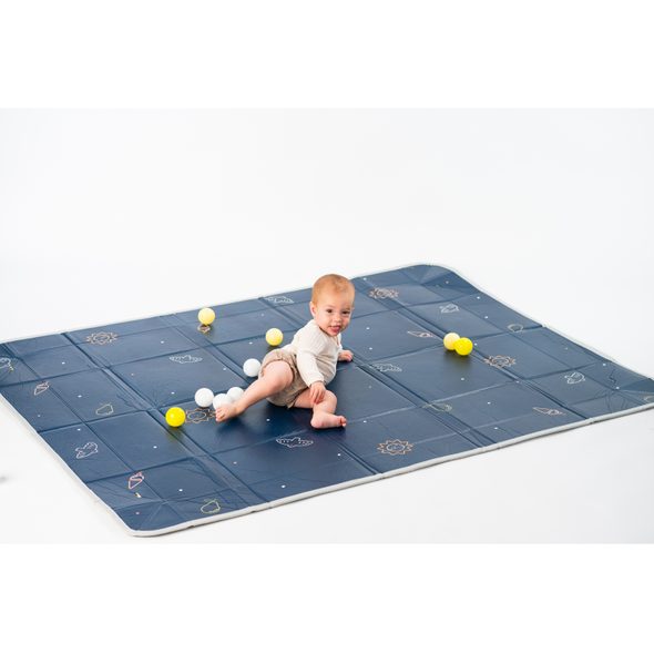 TAF TOYS HRACÍ PODLOŽKA PĚNOVÁ S MÍČKY BLUE YELLOW - HRACÍ PODLOŽKY NA ZEM - SPINKÁNÍ