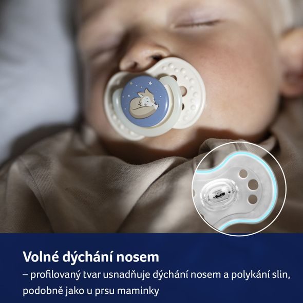 LOVI DUDLÍK SVÍTÍCÍ SILIKONOVÝ DYNAMICKÝ NIGHT&DAY 0-6M 2KS KLUK - ŠIDÍTKA A DOPLŇKY - KRMENÍ