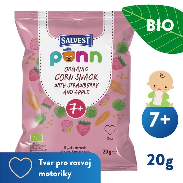 SALVEST PÕNN BIO JAHODOVÉ KŘUPKY 20G - TYČINKY/SUŠENKY - KRMENÍ
