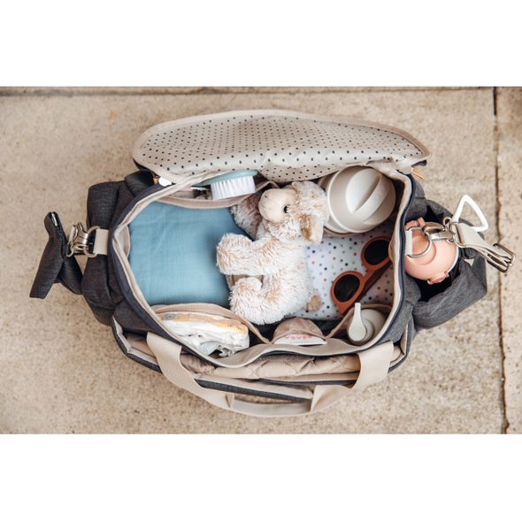 BEABA PŘEBALOVACÍ TAŠKA SYDNEY DARK HEATHER GREY - PŘEBALOVACÍ TAŠKY - KOČÁRKY A PŘÍSLUŠENSTVÍ