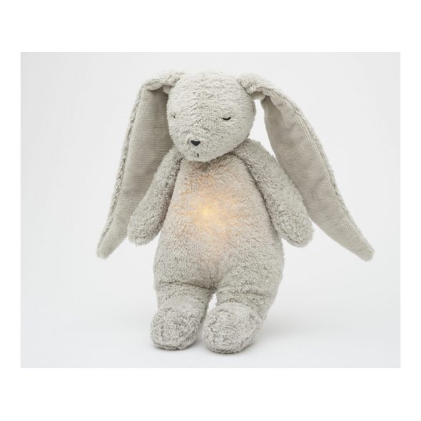 MOONIE USÍNÁČEK ZAJÍČEK 2.0 ORGANIC GREY - USÍNÁČCI ŠUMÍCÍ / S TLUKOTEM - PRO DĚTI