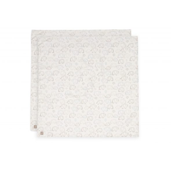 JOLLEIN PLENY ZAVINOVACÍ 2KS 115X115 CM ELEPHANT TALES - LÁTKOVÉ PLENY SKLÁDANÉ - PŘEBALOVÁNÍ